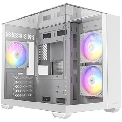 <ul><li>Form Factor: Micro Tower</li><li>Motherboard Support: Micro ATX</li><li>PSU Included: None</li><li>Case Colour: White</li><li>LED Colour: Addressable RGB</li><li>USB 3.0: 1</li><li>Side Panel: Panoramic Tempered Glass</li></ul>