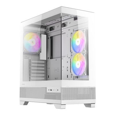 <ul><li>Form Factor: Mid Tower</li><li>Motherboard Support: ATX</li><li>PSU Included: None</li><li>Case Colour: White</li><li>LED Colour: Addressable RGB</li><li>USB 3.0: 1</li><li>Side Panel: Panoramic Tempered Glass</li></ul>