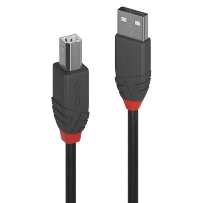 <ul><li>Connection A: USB-A (M)</li><li>Connection B: USB-B (M)</li><li>Length: 3m</li><li>Colour: Black & Red</li></ul>