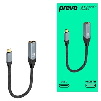 <ul><li>Connection A: USB-C (M)</li><li>Connection B: HDMI (F)</li><li>Length: 0.2m</li><li>Colour: Black & Silver</li></ul>