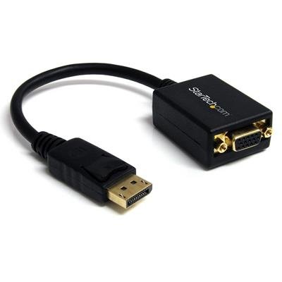 <ul><li>Connection A: DisplayPort (M)</li><li>Connection B: VGA (F)</li><li>Length: Adapter</li><li>Colour: Black</li></ul>