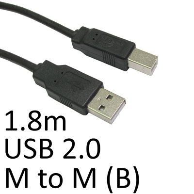 <ul><li>Connection A: USB-A (M)</li><li>Connection B: USB-B (M)</li><li>Length: 1.8m</li><li>Colour: Black</li></ul>