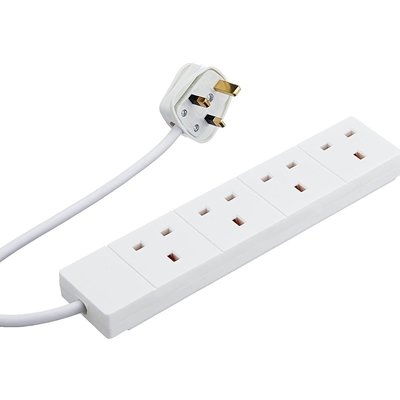 <ul><li>Product Type: UK Gang Outlet</li><li>Number of Sockets: 4</li><li>Cable Length: 2m</li><li>Surge Protection: No</li></ul>