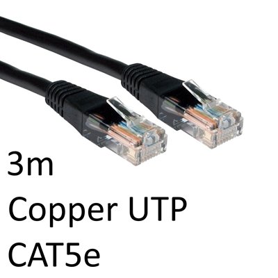 <ul><li>Connection A: RJ45 (M) CAT5e</li><li>Connection B: RJ45 (M) CAT5e</li><li>Length: 3m</li><li>Colour: Black</li></ul>