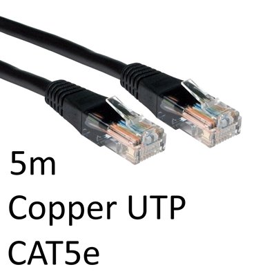 <ul><li>Connection A: RJ45 (M) CAT5e</li><li>Connection B: RJ45 (M) CAT5e</li><li>Length: 5m</li><li>Colour: Black</li></ul>