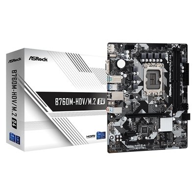 <ul><li>Socket: 1700</li><li>CPU Compatibility: Intel 12th/13th/14th Gen</li><li>Chipset: Intel B760</li><li>Form Factor: Micro ATX</li><li>Memory Slots: DDR4 - 2 Slots</li><li>M.2 Compatibility: PCIe 4 / PCIe 3</li><li>USB C Header: No</li></ul>