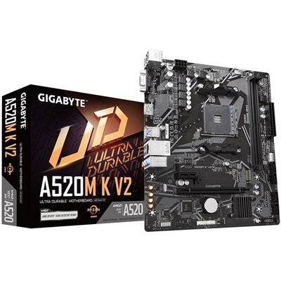 <ul><li>Socket: AM4</li><li>CPU Compatibility: AMD Ryzen 5000/4000/3000</li><li>Chipset: AMD A520</li><li>Form Factor: Micro ATX</li><li>Memory Slots: DDR4 - 2 Slots</li><li>M.2 Compatibility: PCIe 3</li><li>USB C Header: No</li></ul>