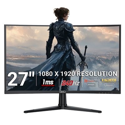<ul><li>Screen Size (in): 27</li><li>Max Resolution: 1920 x 1080</li><li>Refresh Rate: 240Hz</li><li>Response Time: 1ms</li><li>Display Port: Yes</li><li>Height Adjustable: No</li><li>Curved Screen: Yes</li></ul>