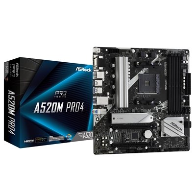 <ul><li>Socket: AM4</li><li>CPU Compatibility: AMD Ryzen 5000/4000/3000</li><li>Chipset: AMD A520</li><li>Form Factor: Micro ATX</li><li>Memory Slots: DDR4 - 4 Slots</li><li>M.2 Compatibility: PCIe 3</li><li>Wi-Fi: No</li></ul>