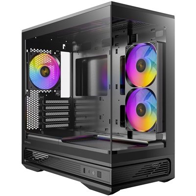 <ul><li>Form Factor: Micro Tower</li><li>Motherboard Support: Micro ATX</li><li>PSU Included: None</li><li>Case Colour: Black</li><li>LED Colour: Addressable RGB</li><li>USB 3.0: 1</li><li>Side Panel: Panoramic Tempered Glass</li></ul>