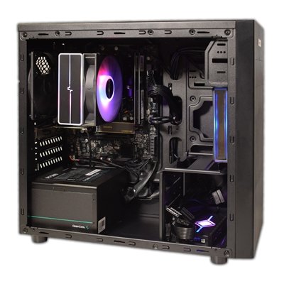 <ul><li>Case Style: RGB Gaming Tower</li><li>Processor: AMD Ryzen 3</li><li>Processor Cores: 4</li><li>Storage: 1TB</li><li>Memory: 16GB</li><li>Graphics: On-Chip</li><li>Operating Software: No</li></ul>